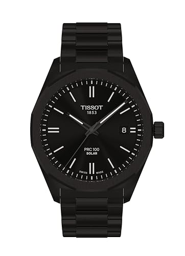 Tissot PRC 100 Solar, Swiss Quartz Solar, 39mm, Black Dial, Men's Watch