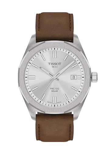 Tissot PRC 100 Solar, Swiss Solar Quartz, 39mm, Silver Dial, Men’s Watch