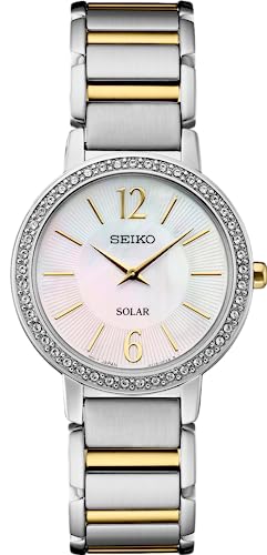 SEIKO SUP469 Automatic Watch for Women - Crystals Collection - Mother-of-Pearl Dial - Stainless Steel Two-Tone Case and Bracelet - 30M Water Resistant